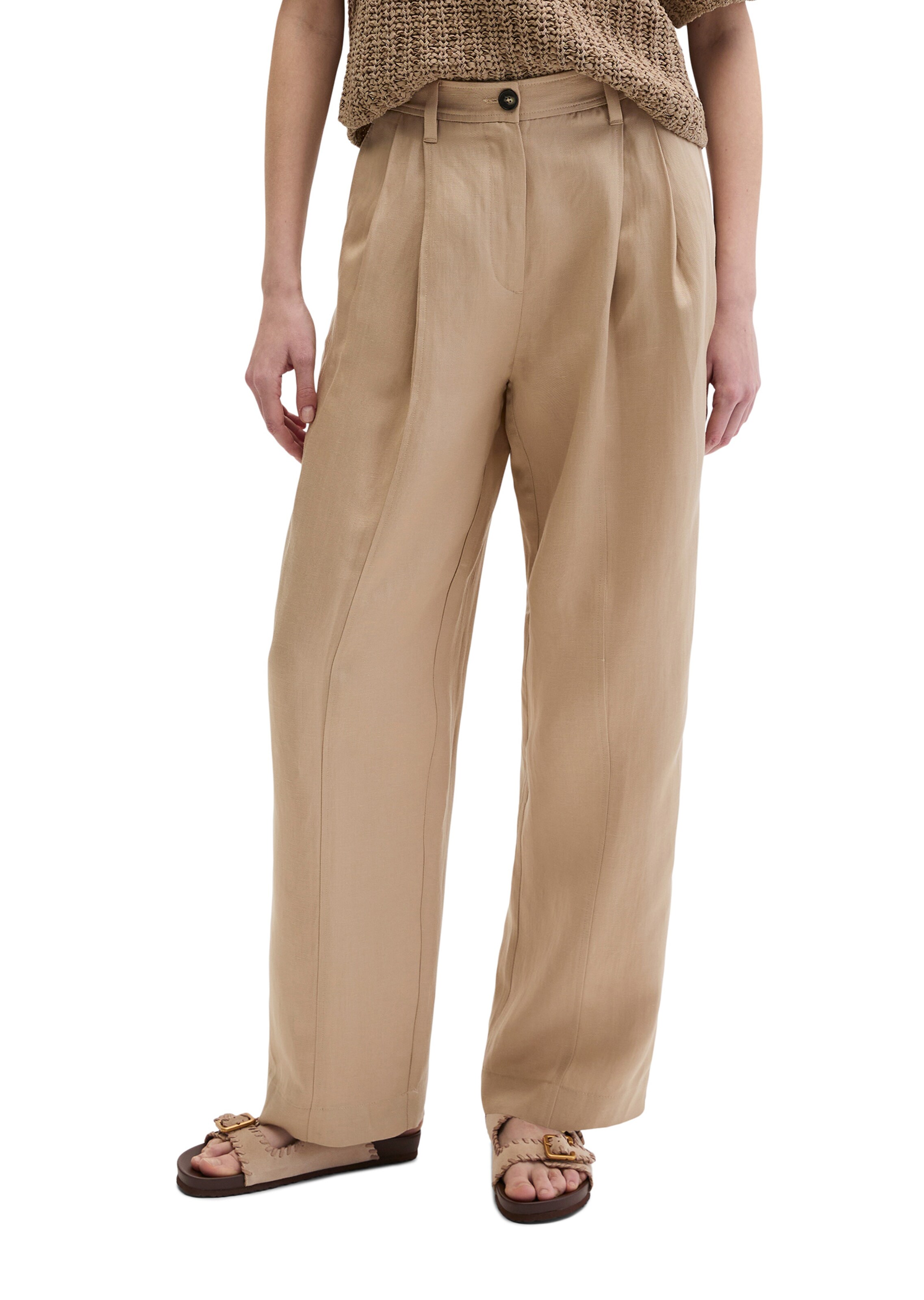 Marc O'Polo Loosefit Hose in Beige: Vorderseite