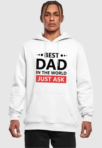 Felpa 'Fathers Day - Best dad, just ask' di Merchcode in bianco: frontale