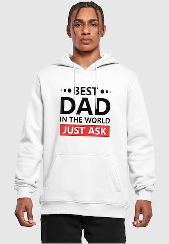 Sweat-shirt 'Fathers Day - Best dad, just ask' Merchcode en blanc : devant