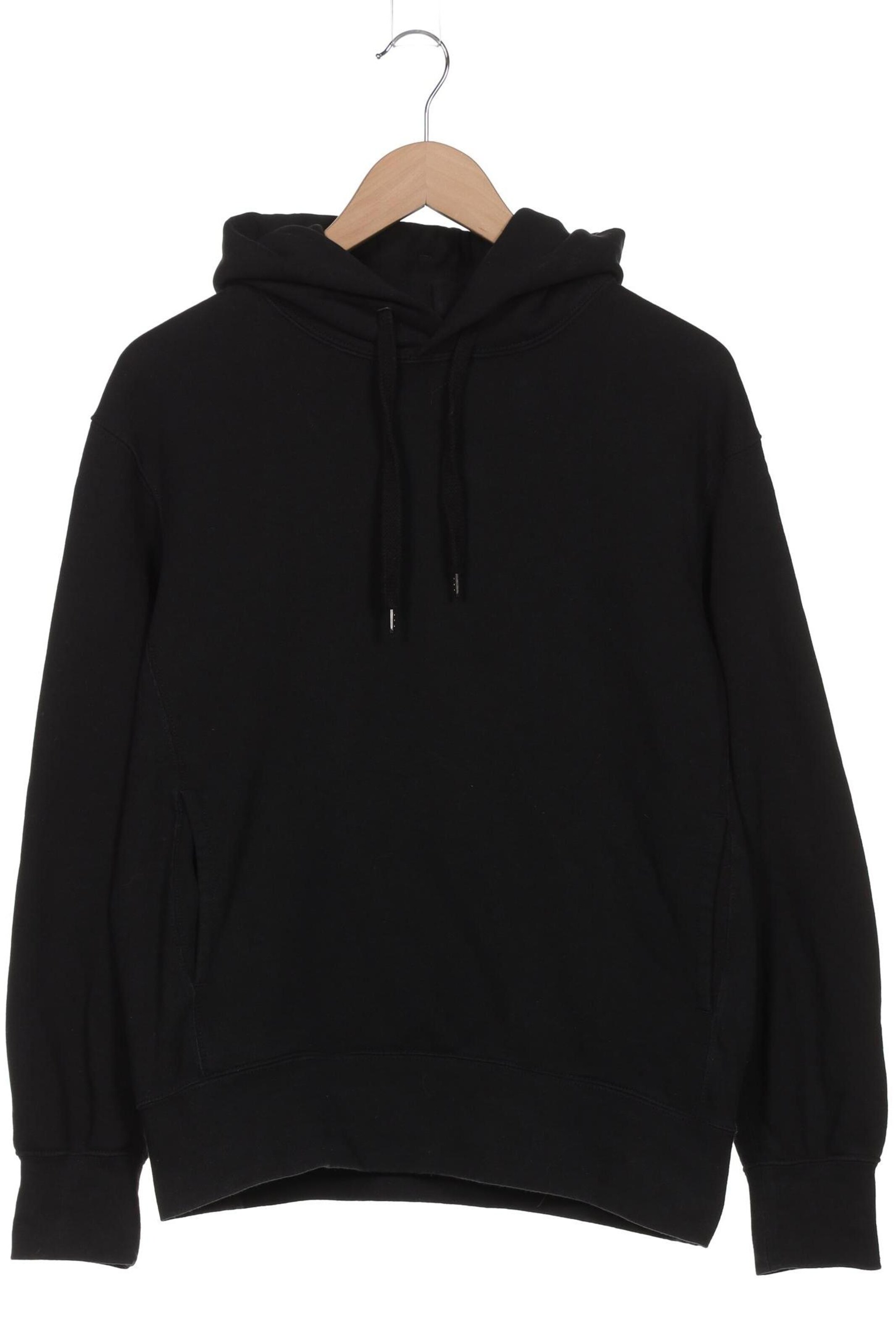 UNIQLO Sweatshirt & Zip-Up Hoodie in S in Black: front