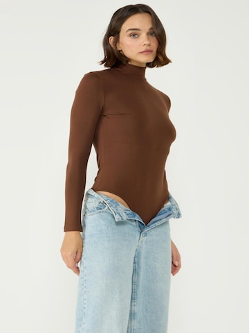 C&City Shirt Bodysuit in Brown