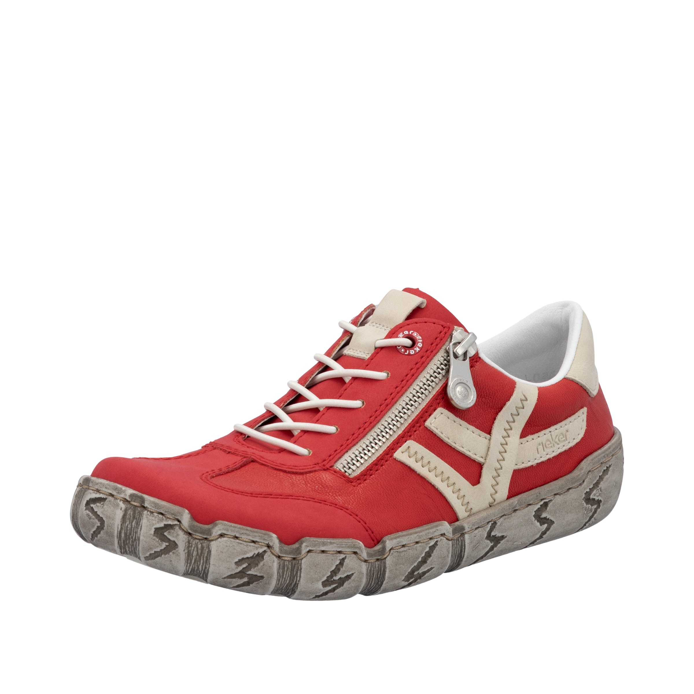 Baskets basses Rieker en rouge : devant