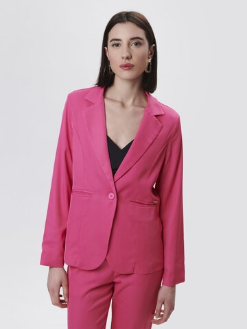 Blazer ' Lapel collar blazer ' Influencer en rose : devant