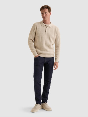 VANGUARD Pullover 'Pullover with polo collar and herringbone texture' i grå