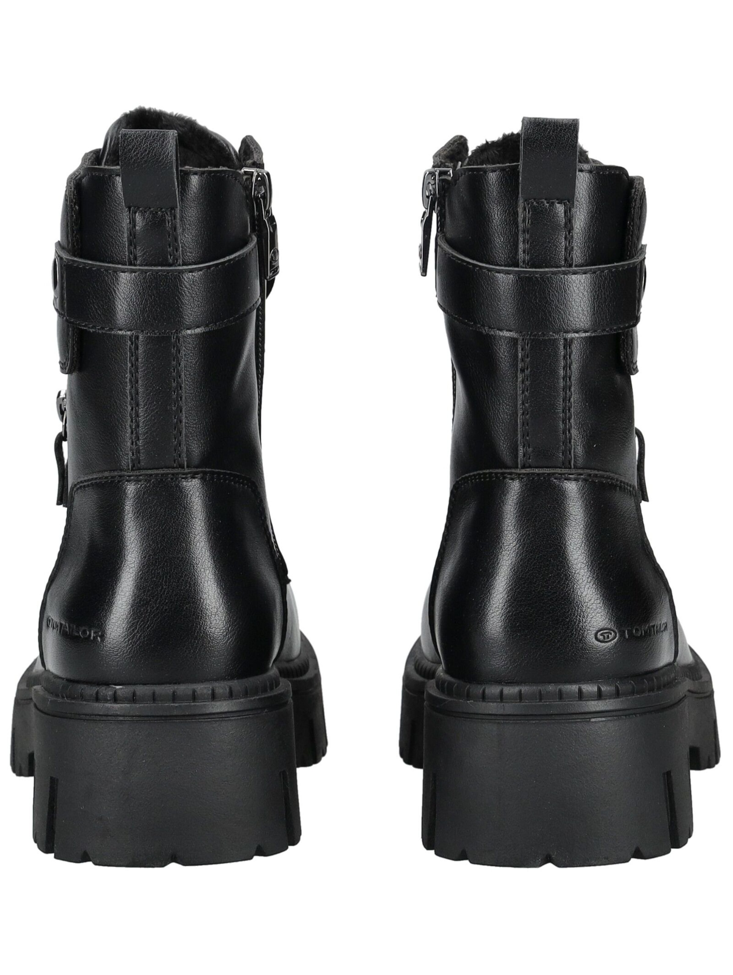 TOM TAILOR Lace-up bootie in Black