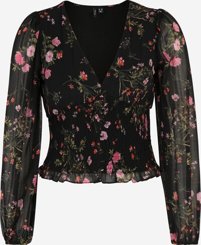 Vero Moda Petite Blus 'ROSA' i grön / rosa / röd / svart, Produktvy