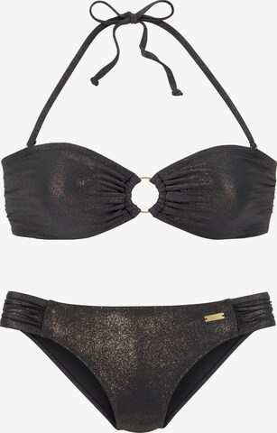 LASCANA Bandeau Bikini i svart: framsida