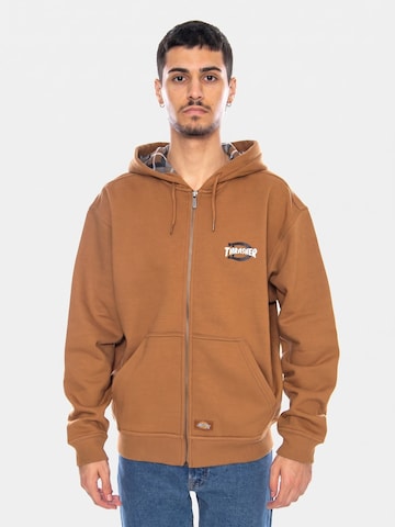 DICKIES Bluza rozpinana 'THRASHER x Zip Through Brown Duck' w kolorze brązowy