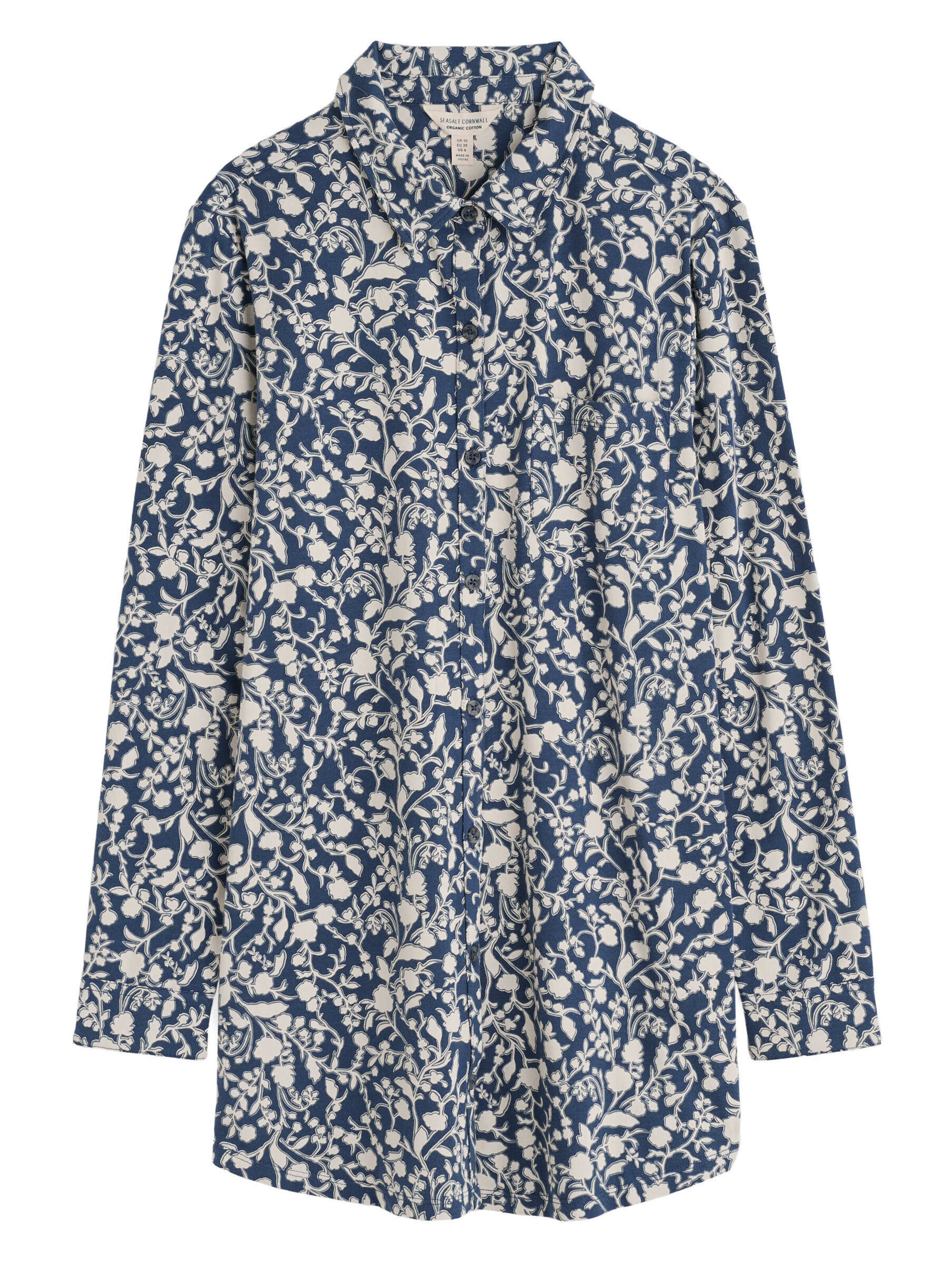 Camicia da donna 'Dove Plant' di Seasalt Cornwall in blu: frontale