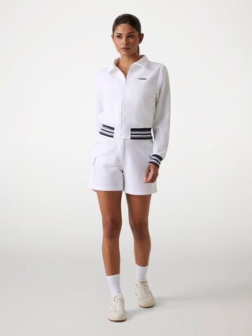 GUESS Zip-Up Hoodie in White