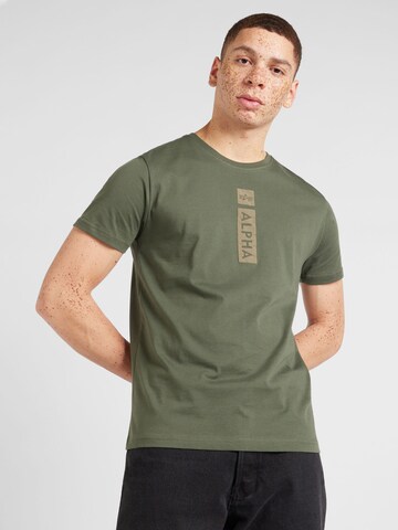 ALPHA INDUSTRIES T-shirt i grön: framsida