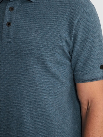 Maglietta 'Slim fit polo shirt with allover texture' di CAST IRON in blu