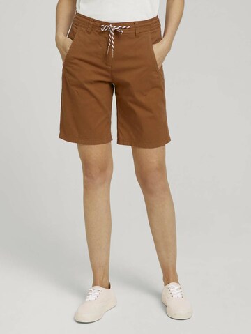 TOM TAILOR Shorts in Braun: front
