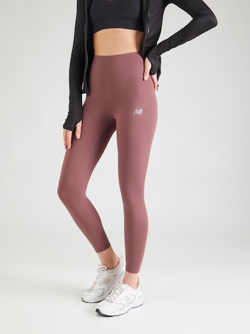 new balance Skinny Workout Pants 'Essentials Harmony' in Brown: front