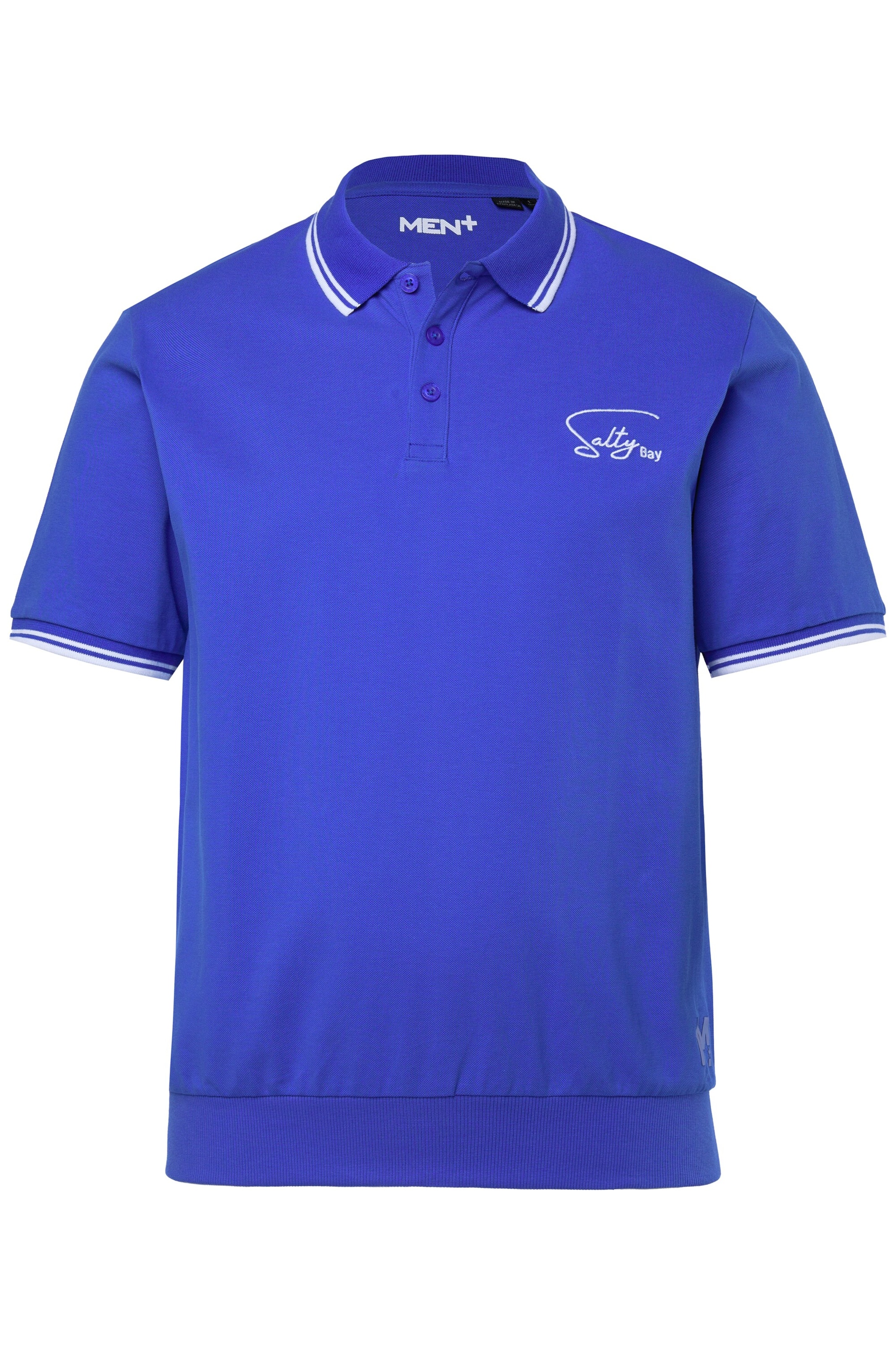Men Plus Poloshirt in Blau: Vorderseite