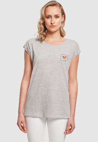 Merchcode Shirt 'Heartbreak' in Grijs: voorkant