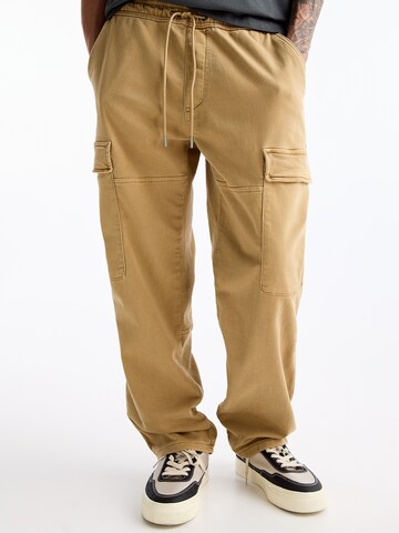 Pull&Bear Loosefit Cargobroek in Beige: voorkant