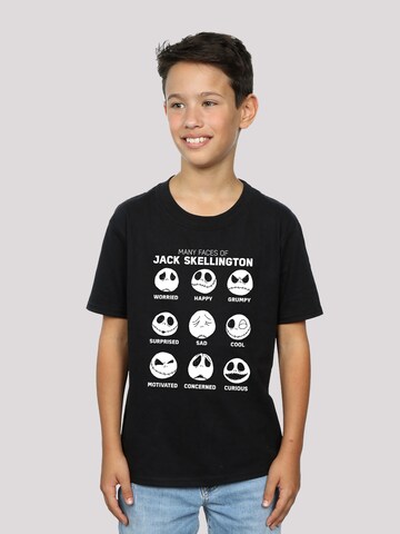 T-Shirt 'Disney Nightmare Before Christmas Faces of Jack' F4NT4STIC en noir : devant