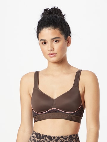 HKMX Bralette Sports bra 'All Star' in Brown: front