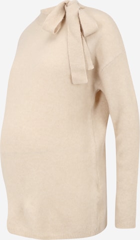 Mamalicious Curve Sweater 'Emily' in Beige: front