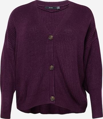 Vero Moda Curve Knit Cardigan 'Lea' in Red: front