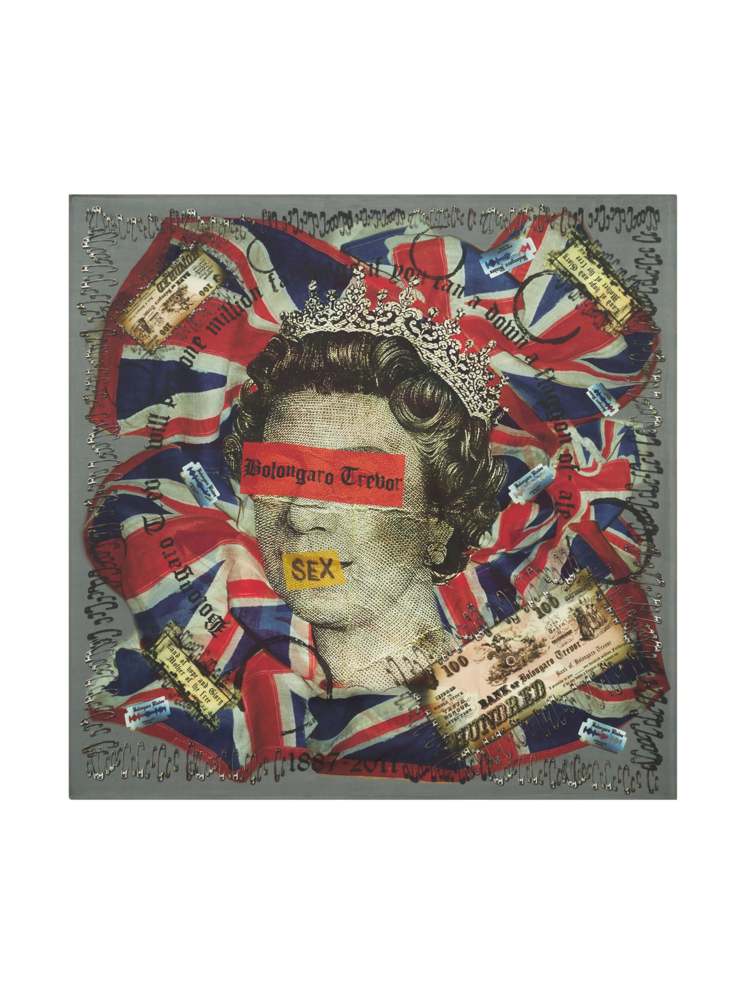 Bolongaro Trevor Tuch 'One Million Farthings' in Rot: Vorderseite