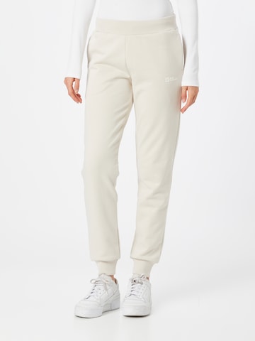 JACK WOLFSKIN Regular Workout Pants in White: front