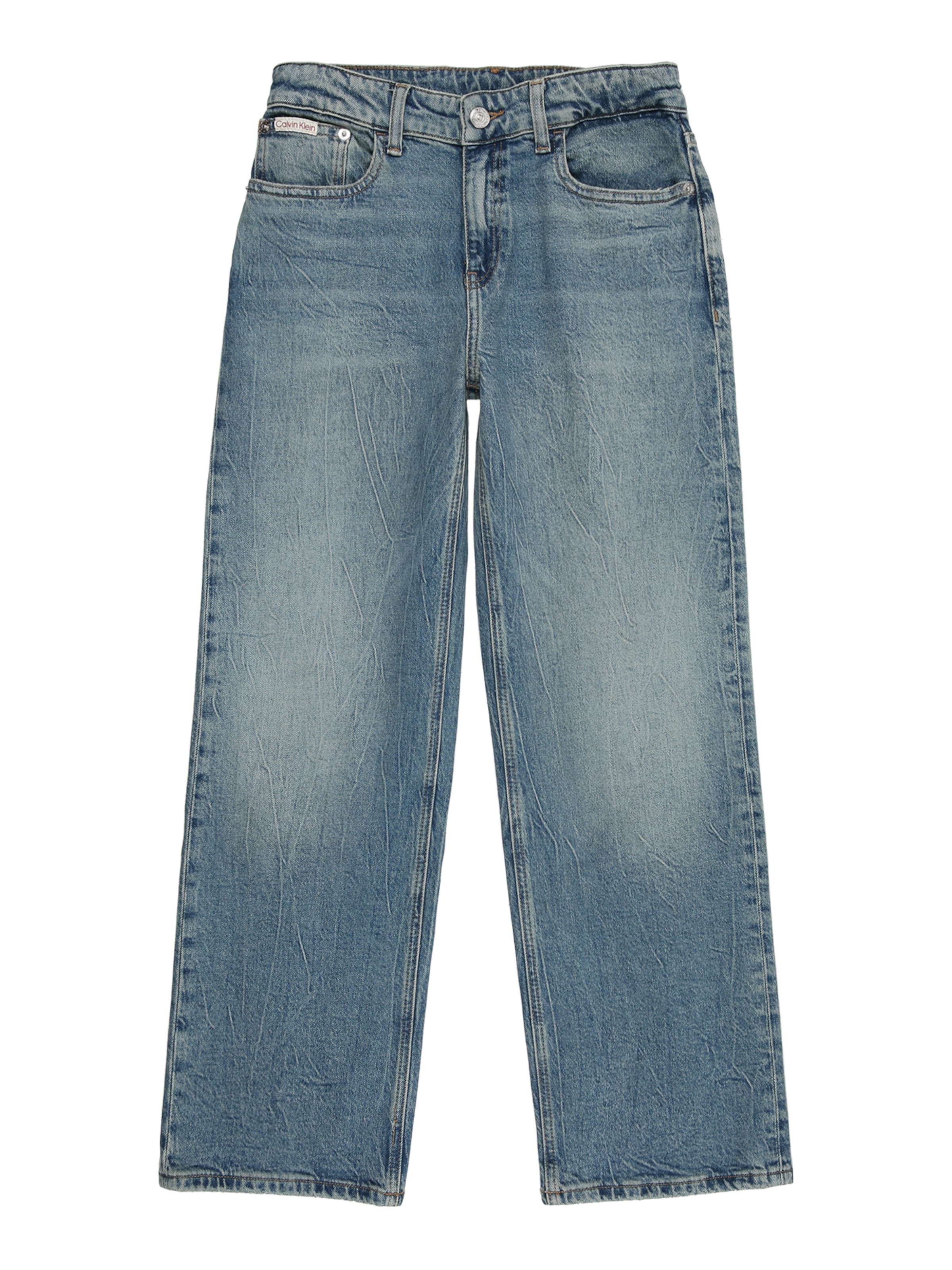 Calvin Klein JeansWide Leg/ Široke nogavice Traperice - plava boja: prednji dio