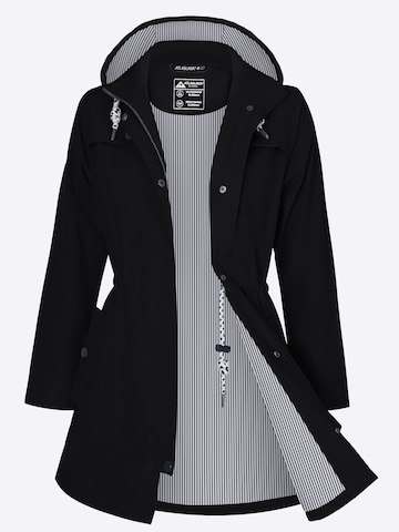 ATLASLAVA Outdoor Coat 'ATLASLAVA Damen Regenjacke Lang' in Black: front