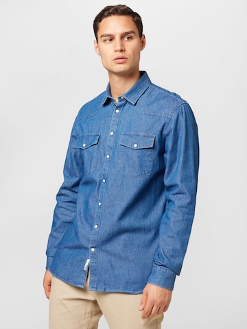 !Solid Regular fit Overhemd in Blauw: voorkant
