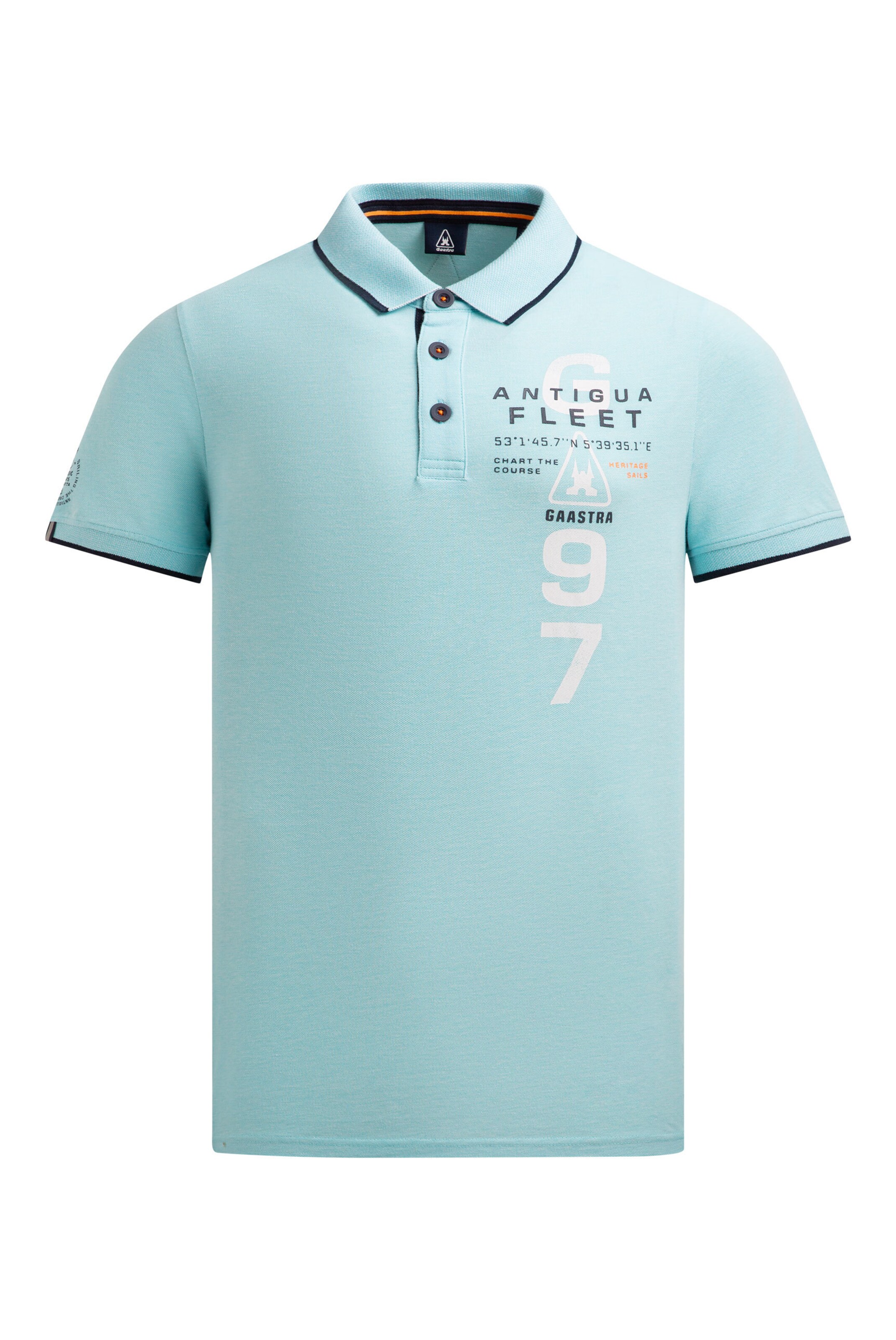 Gaastra Kurzarmpolo aus Two Tone Oxford-Pikee in Blau: Vorderseite