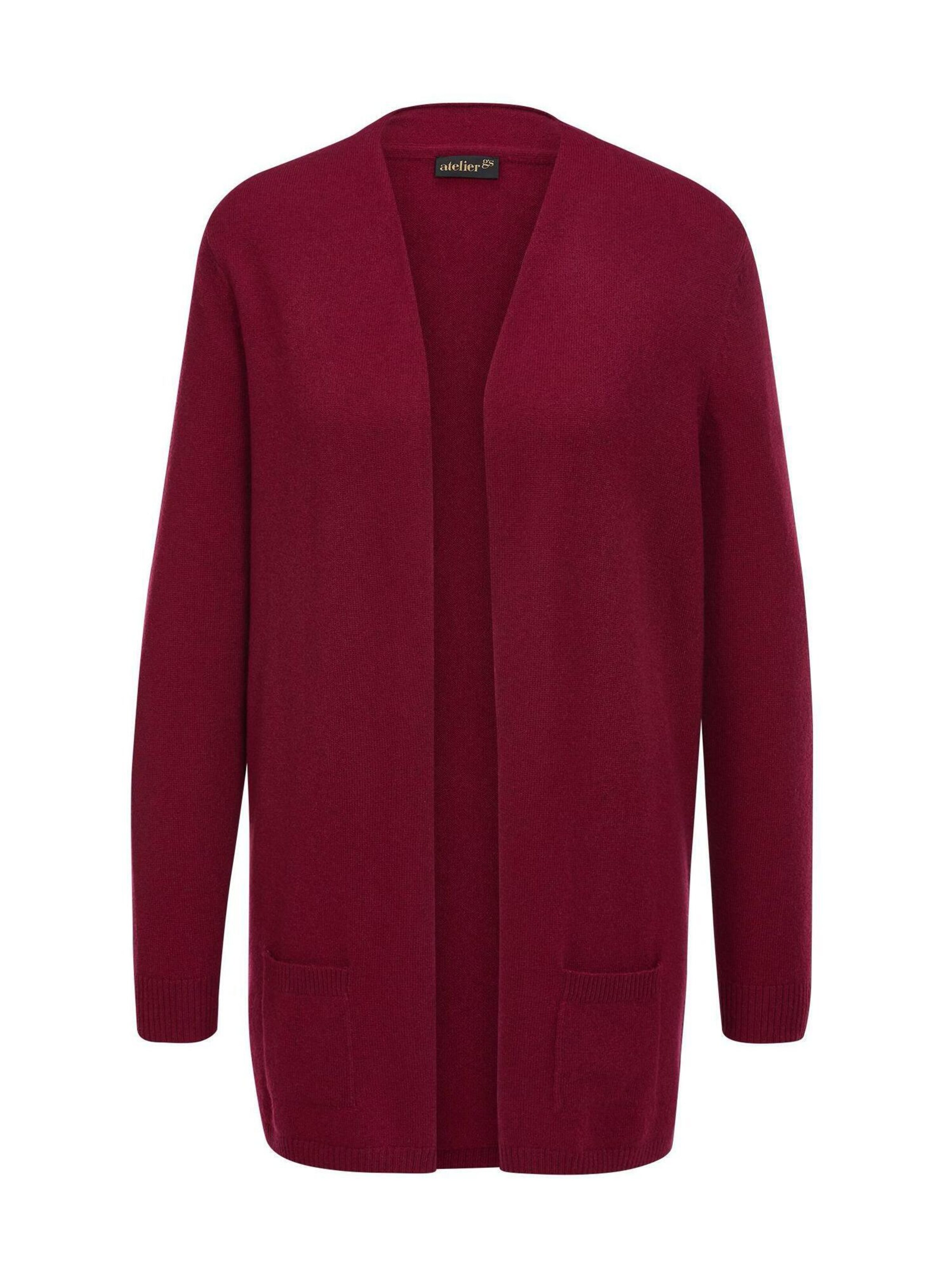 Goldner Strickjacke in Rot: Vorderseite