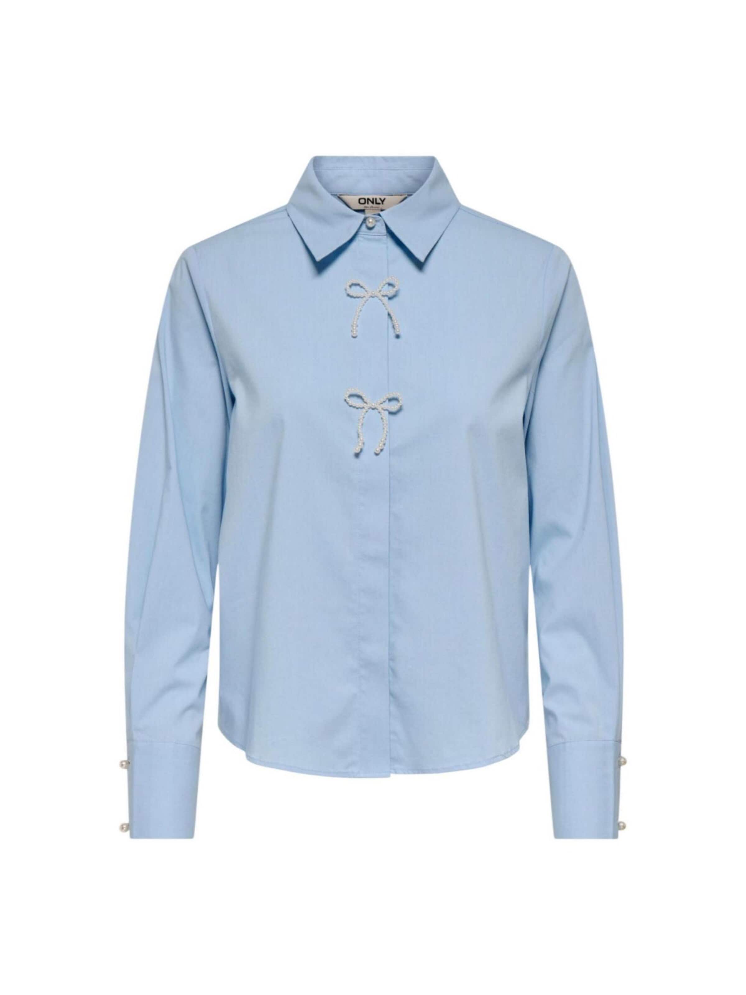 Camicia da donna 'ONLALLEGRA L/S PEARL SHIRT WVN 15376883' di ONLY in blu: frontale