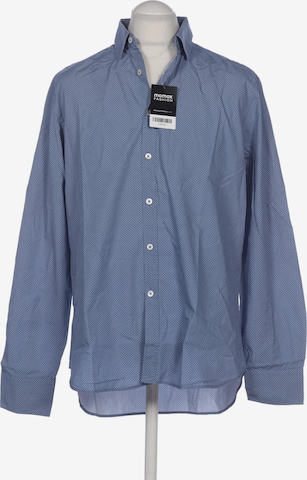 Canali Button Up Shirt in XL in Blue: front