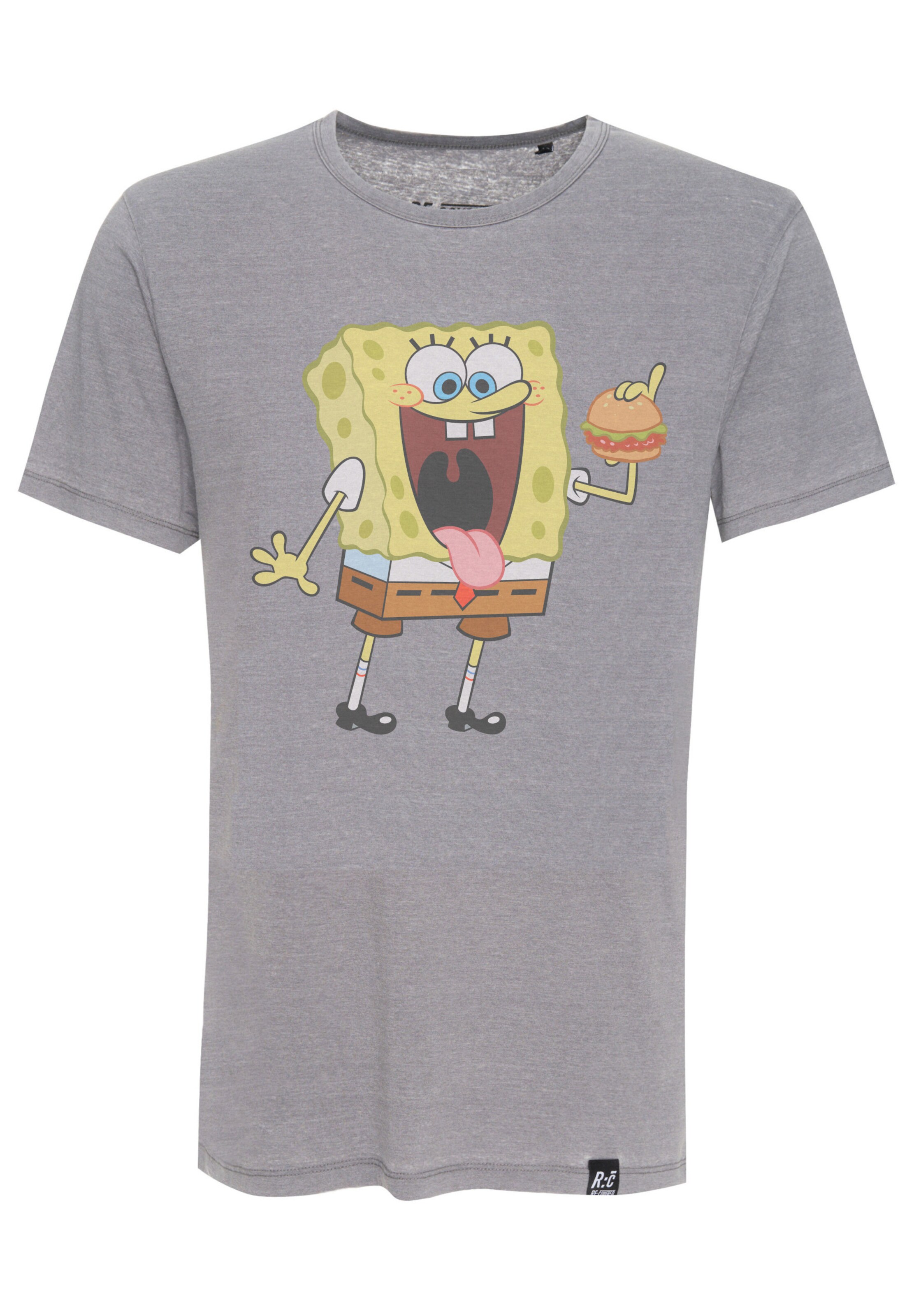 Recovered Shirt 'SpongeBob Eating Burger Relaxed' in Grey, Item view