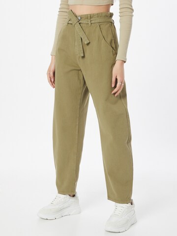 UNITED COLORS OF BENETTON Loosefit Broek in Groen: voorkant