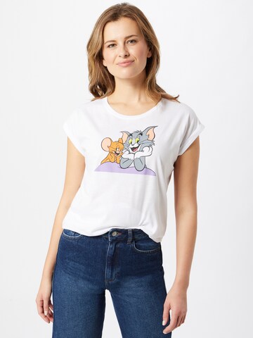 Merchcode Tričko 'Tom & Jerry' – bílá: přední strana