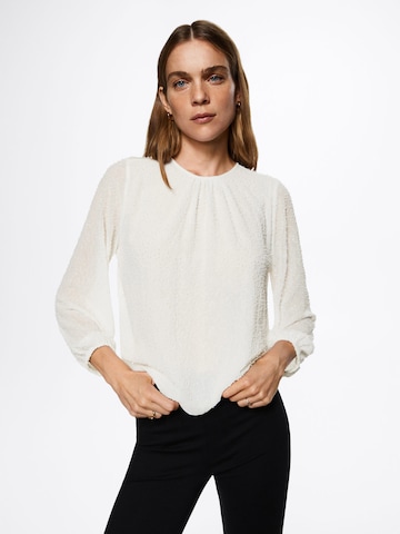 MANGO Blouse 'London' in Wit: voorkant