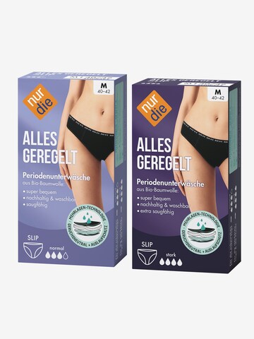 Nur Die Menstruationsunterwäsche 'Alles Geregelt Slip Set Tag + Nacht' in Schwarz