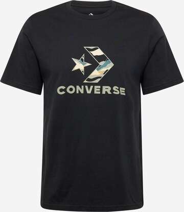 CONVERSE - Camisa 'WINTER STAR' em preto: frente