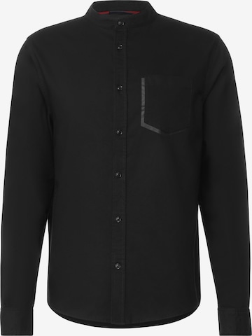 Street One MEN Regular fit Button Up Shirt 'Oxford' in Black: front