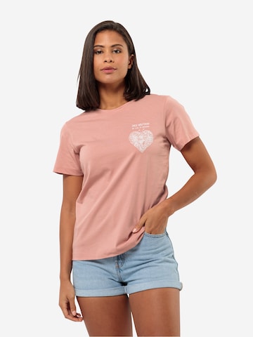 T-shirt 'DISCOVER HEART' JACK WOLFSKIN en rose : devant