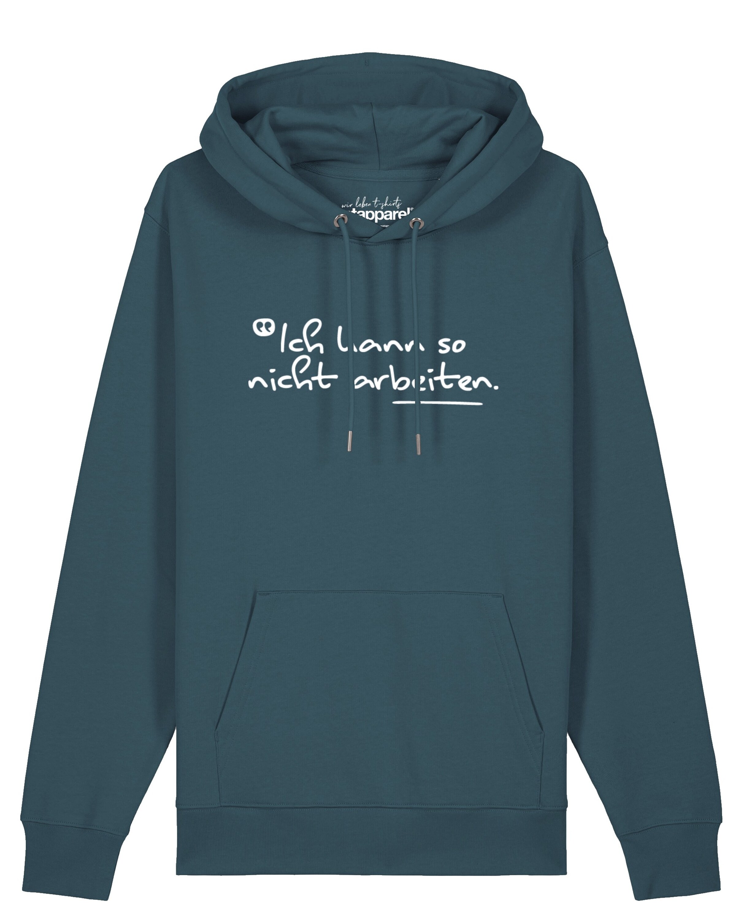 Watapparel Sweatshirt 'Ich kann so nicht arbeiten' in Blauw: voorkant