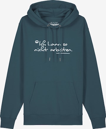 Watapparel Sweatshirt 'Ich kann so nicht arbeiten' in Blauw: voorkant