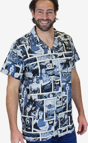 King Kameha Shirt 'Comic' in Schwarz: Vorderseite