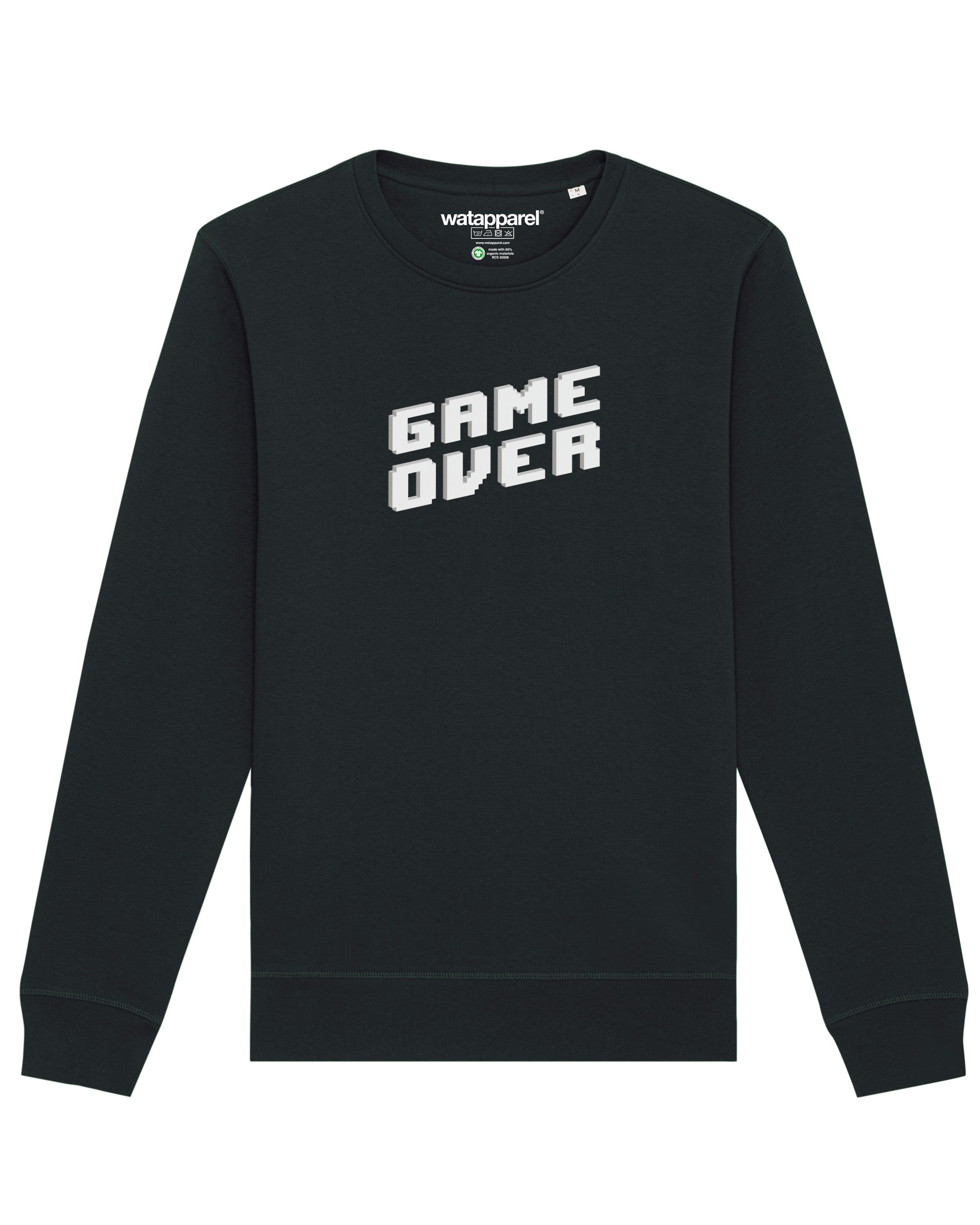 Sweat-shirt ' Game Over ' Watapparel en noir : devant