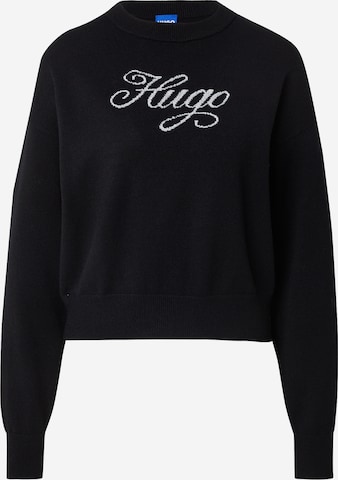 HUGO Neulepaita 'Slogix' värissä musta: etupuoli