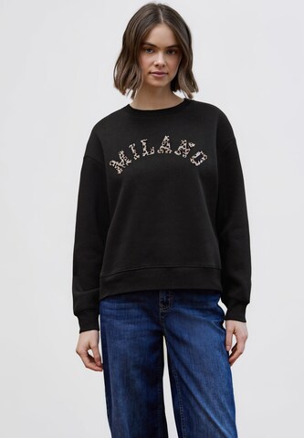 Street One Studio Sweatshirt in Black: front