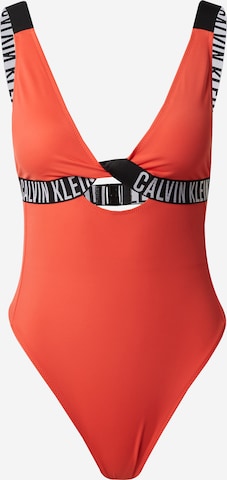 Calvin Klein Swimwear صدرية ثوب السباحة 'Intense' بلون أحمر: الأمام