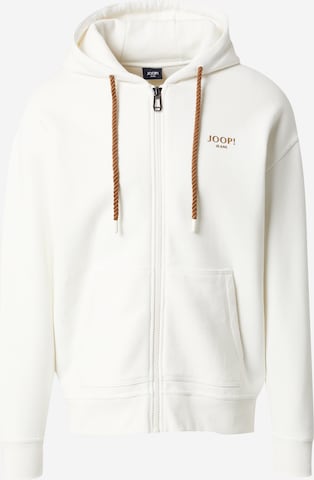 JOOP! Jeans - Sudadera con cremallera 'Amaro' en blanco: frente